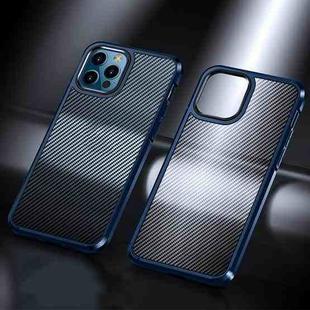 Ice Crystal Carbon Fiber Phone Case For iPhone 12 / 12 Pro(Blue)
