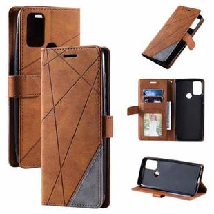 For Motorola Moto G Stylus 2021  Skin Feel Splicing Horizontal Flip Leather Phone Case(Brown)