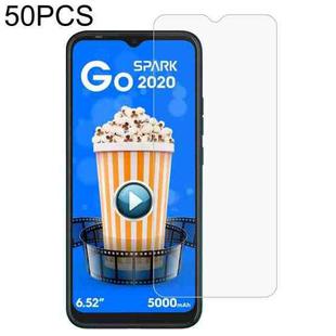 50 PCS 0.26mm 9H 2.5D Tempered Glass Film For Tecno Spark Go 2020