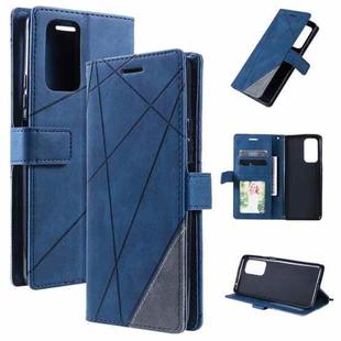 For Xiaomi Redmi 10 Skin Feel Splicing Horizontal Flip Leather Phone Case(Blue)