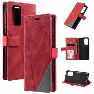 For Xiaomi Redmi 10 Skin Feel Splicing Horizontal Flip Leather Phone Case(Red)