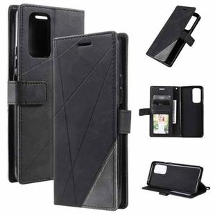 For Xiaomi Redmi 10 Skin Feel Splicing Horizontal Flip Leather Phone Case(Black)