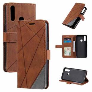 For vivo Y17 / Y3s / Y15 / Y12 / Y11 2019 Skin Feel Splicing Horizontal Flip Leather Phone Case(Brown)