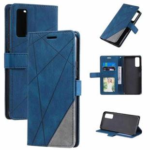 For vivo Y20 / Y20 2021 / Y20s Skin Feel Splicing Horizontal Flip Leather Phone Case(Blue)