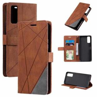 For vivo Y20 / Y20 2021 / Y20s Skin Feel Splicing Horizontal Flip Leather Phone Case(Brown)