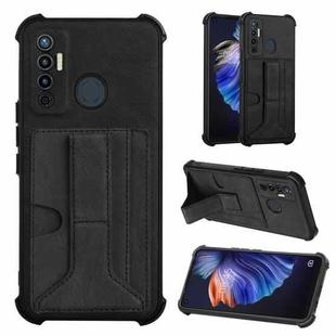 Dream Card Holder Leather Phone Case For Tecno Camon 17(Black)