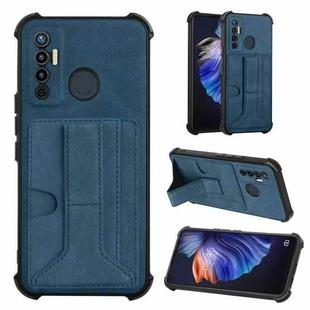 Dream Card Holder Leather Phone Case For Tecno Camon 17(Blue)