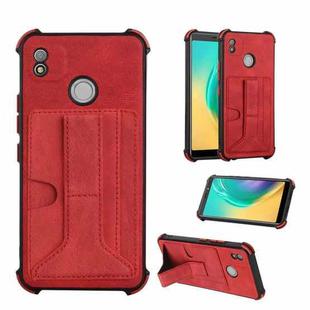 Dream Card Holder Leather Phone Case For Tecno Pop 4(Red)