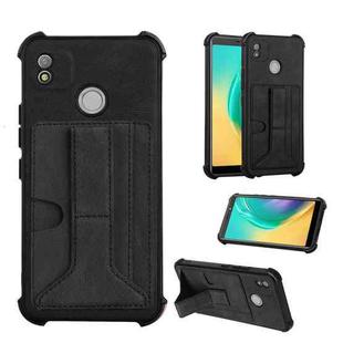 Dream Card Holder Leather Phone Case For Tecno Pop 4(Black)