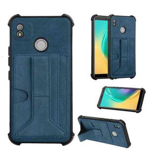 Dream Card Holder Leather Phone Case For Tecno Pop 4(Blue)