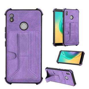 Dream Card Holder Leather Phone Case For Tecno Pop 4(Purple)
