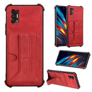 Dream Card Holder Leather Phone Case For Tecno Pova 2(Red)