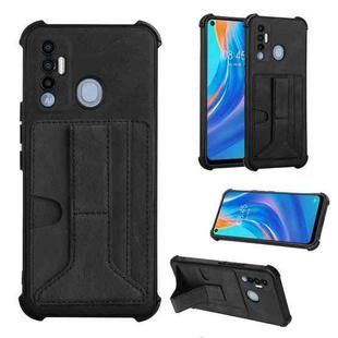 Dream Card Holder Leather Phone Case For Tecno Spark 7P(Black)