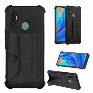 Dream Card Holder Leather Phone Case For Tecno Spark 7 / 7T(Black)