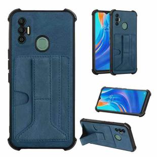 Dream Card Holder Leather Phone Case For Tecno Spark 7 / 7T(Blue)