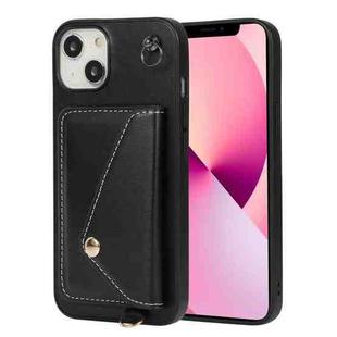 For iPhone 13 Crossbody Wallet Card Bag Phone Case(Black)