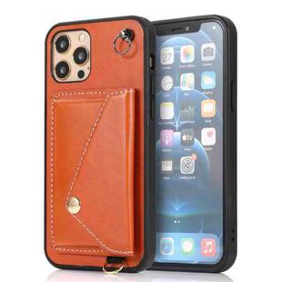 Crossbody Wallet Card Bag Phone Case For iPhone 12 mini(Orange)