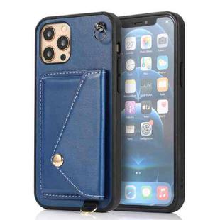 Crossbody Wallet Card Bag Phone Case For iPhone 12 Pro Max(Blue)