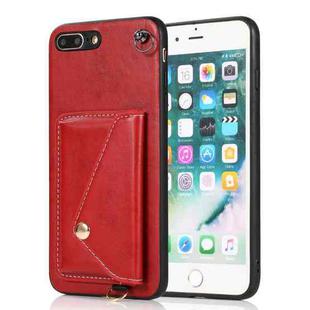 For iPhone SE 2022 / SE 2020 / 8 / 7 Crossbody Wallet Card Bag Phone Case(Red)