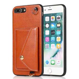 Crossbody Wallet Card Bag Phone Case For iPhone 8 Plus / 7 Plus(Orange)