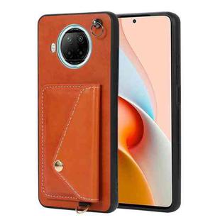 For Xiaomi Redmi Note 9 Pro 5G Crossbody Wallet Card Bag Phone Case(Orange)