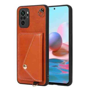 For Xiaomi Redmi Note 10 Crossbody Wallet Card Bag Phone Case(Orange)