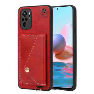 For Xiaomi Redmi Note 10 Crossbody Wallet Card Bag Phone Case(Red)