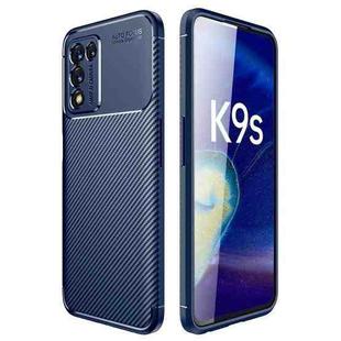 For OPPO K9s Carbon Fiber Texture Shockproof TPU Phone Case(Blue)