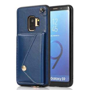 For Samsung Galaxy S9 Crossbody Wallet Card Bag Phone Case(Blue)