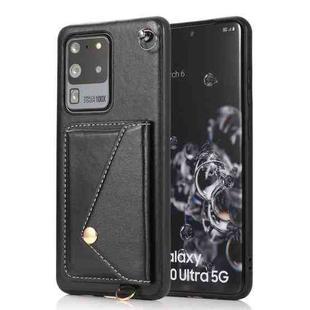 For Samsung Galaxy S20+ Crossbody Wallet Card Bag Phone Case(Black)