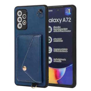 For Samsung Galaxy A72 4G / 5G Crossbody Wallet Card Bag Phone Case(Blue)