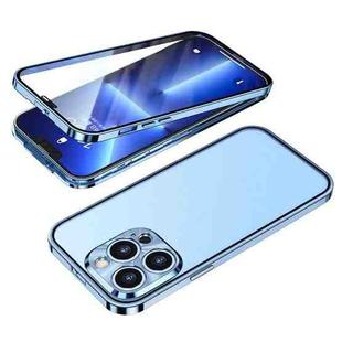 Buckle Installation Double-sided Protective Phone Case For iPhone 13 Pro Max(Blue)