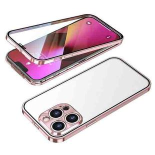 Buckle Installation Double-sided Protective Phone Case For iPhone 13 Pro Max(Pink)