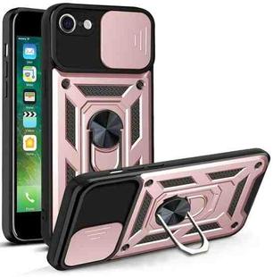 For iPhone SE 2022 / SE 2020 / 8 / 7 Sliding Camera Cover Design TPU+PC Phone Protective Case(Rose Gold)