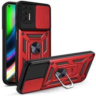 For Motorola Moto G9 Plus Sliding Camera Cover Design TPU+PC Phone Protective Case(Red)
