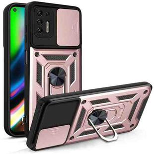 For Motorola Moto G9 Plus Sliding Camera Cover Design TPU+PC Phone Protective Case(Rose Gold)