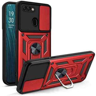 For OPPO A5s/A7 2018/A12 Sliding Camera Cover Design TPU+PC Phone Protective Case(Red)