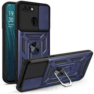 For OPPO A5s/A7 2018/A12 Sliding Camera Cover Design TPU+PC Phone Protective Case(Blue)