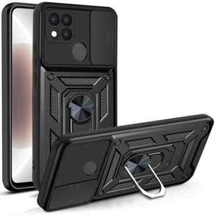 For OPPO A15 / A15s Sliding Camera Cover Design TPU+PC Phone Protective Case(Black)