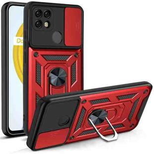 For OPPO Realme C21/C20/C11 2021 Sliding Camera Cover Design TPU+PC Phone Protective Case(Red)