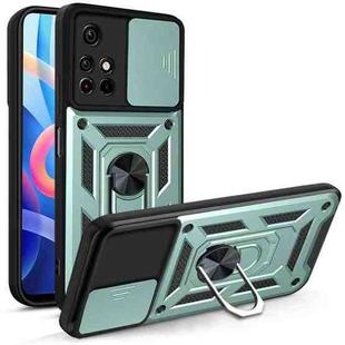 For Xiaomi Redmi Note 11 6.5 inch Sliding Camera Cover Design TPU+PC Phone Protective Case(Dark Green)