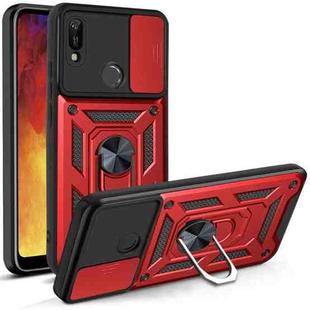 For Huawei Y6 2019 Sliding Camera Cover Design TPU+PC Phone Protective Case(Red)