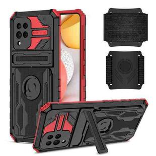 For Samsung Galaxy A42 5G Kickstand Detachable Armband Phone Case(Red)