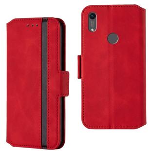 For Huawei Y6 (2019) / Honor 8A Retro Frosted Oil Side Horizontal Flip Case with Holder & Card Slots(Red)