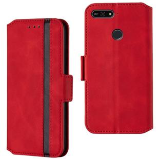 For Huawei Honor 7A Retro Frosted Oil Side Horizontal Flip Case with Holder & Card Slots(Red)