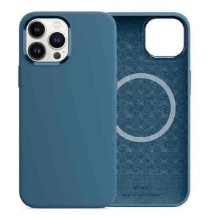For iPhone 13 WiWU Magsafe Magnetic Silicone Phone Case(Blue Jay)