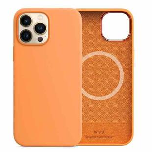 For iPhone 13 WiWU Magsafe Magnetic Silicone Phone Case(Marigold)