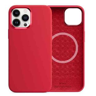 For iPhone 13 WiWU Magsafe Magnetic Silicone Phone Case(Red)