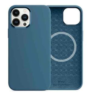 For iPhone 13 Pro Max WiWU Magsafe Magnetic Silicone Phone Case (Blue Jay)