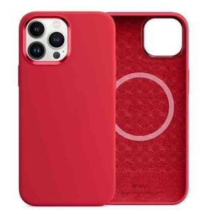For iPhone 13 Pro Max WiWU Magsafe Magnetic Silicone Phone Case (Red)